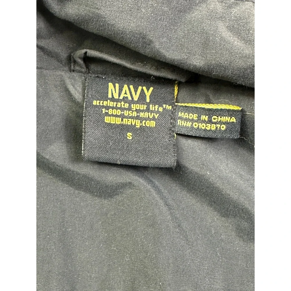 US Navy‎ Windbreaker Jacket Men's S Small Blue Yellow Forged by the Sea Full Zip